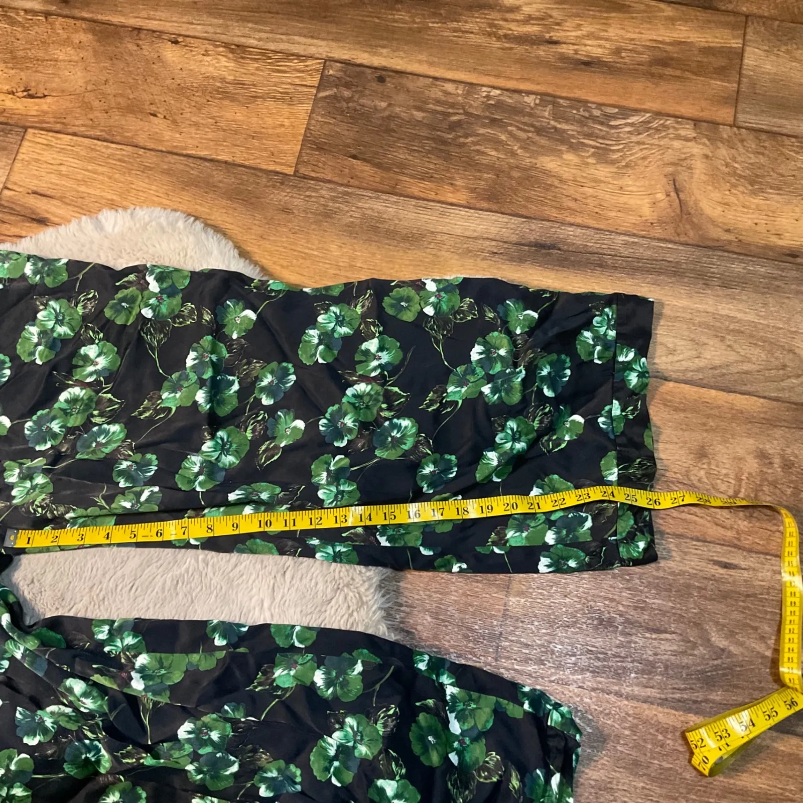 Elevenses Floral Pants Size 8 Green Navy Slacks Womens‎ Anthropologie Trousers - Image 6