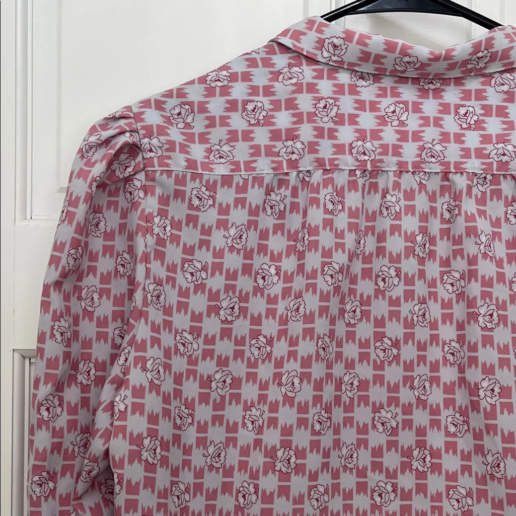 Vintage Pykettes Floral Patterned Long Sleeve Blouse Top - Image 9