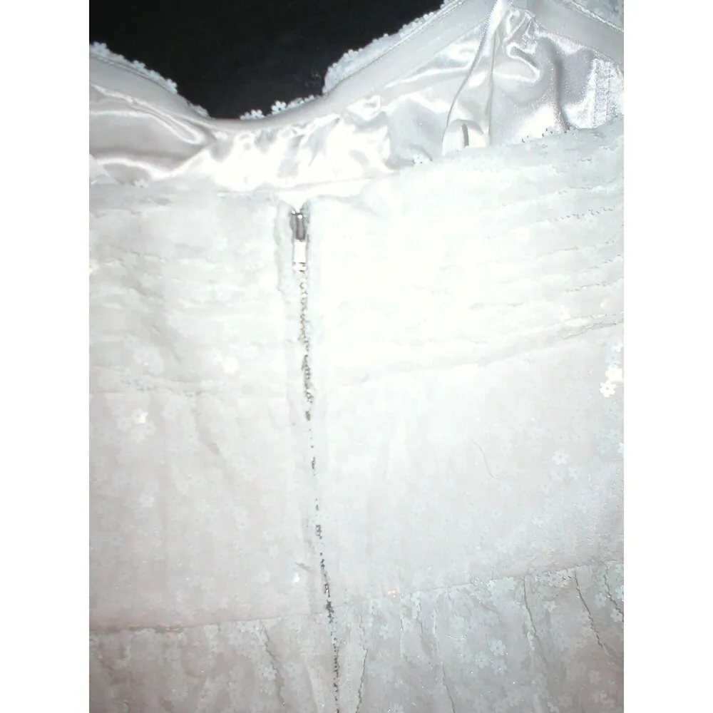 New NWT $385 Womens 2 Jill Jill Stuart White Floral Flower Sequin Dress Beautifu - Image 5