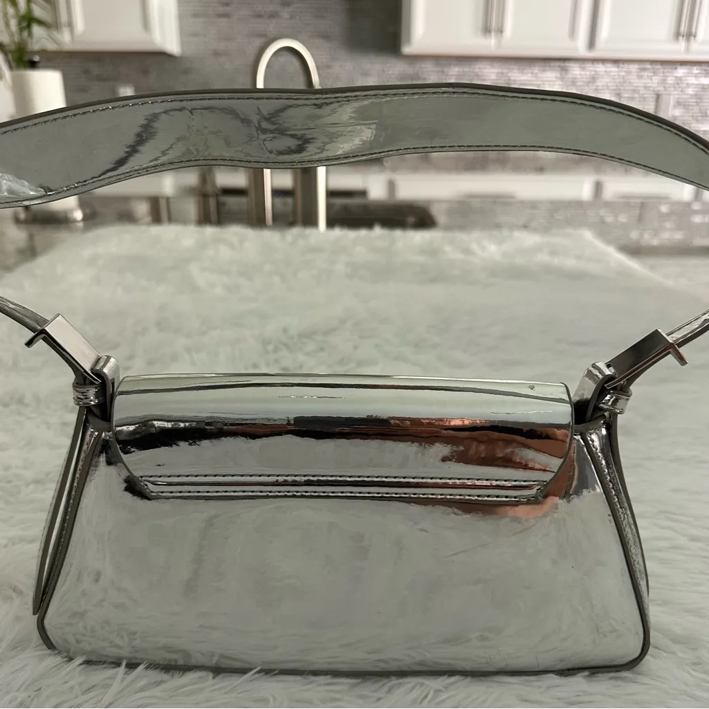Zara silver reflective shoulder bag‎ - Image 3