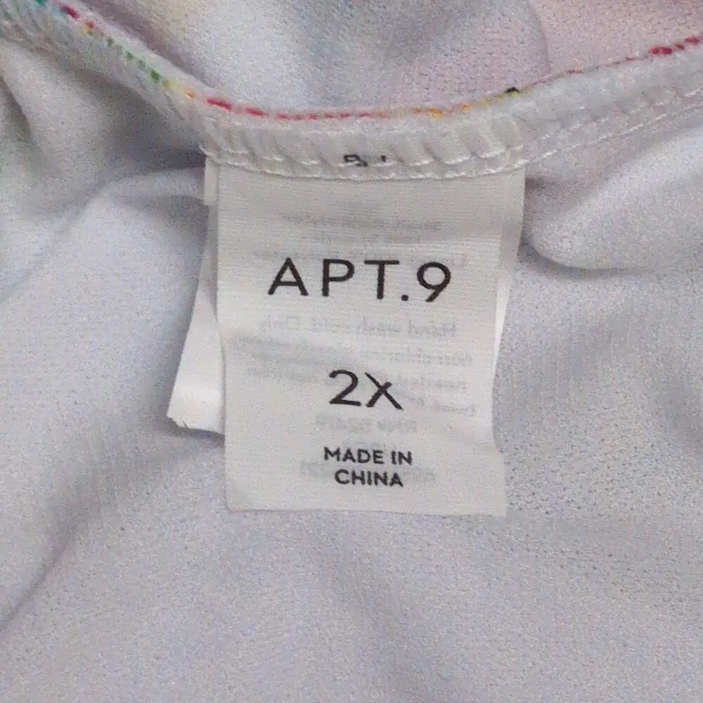 NWT Apt. 9 Batik Halter Tankini Top Multicolor Tropical Ruched Size 2X New - Image 5