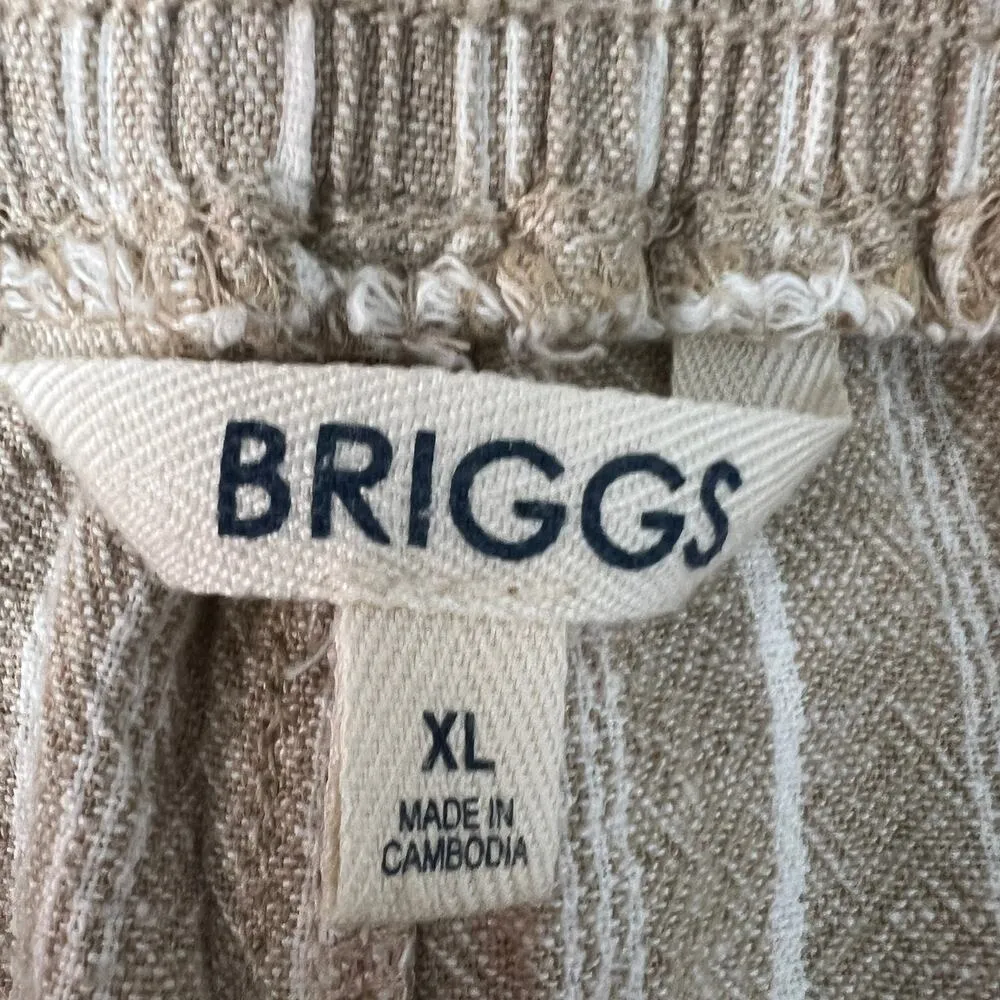 Briggs Linen Blend Pull On Beach Boho Vacation Coastal Grandmother Pants Sz XL - Image 2