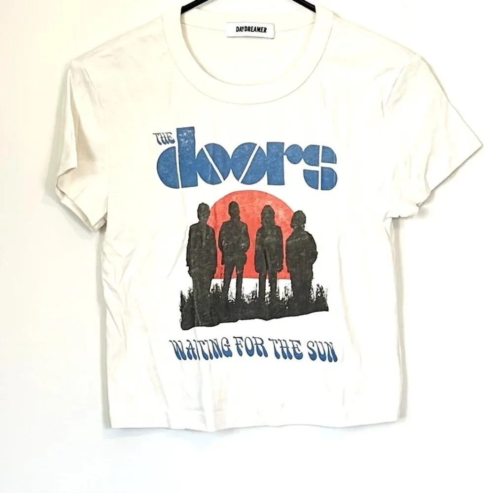 NEW Daydreamer The Doors Waiting For The Sun Crewneck Graphic Shrunken Tee - XS - Image 2