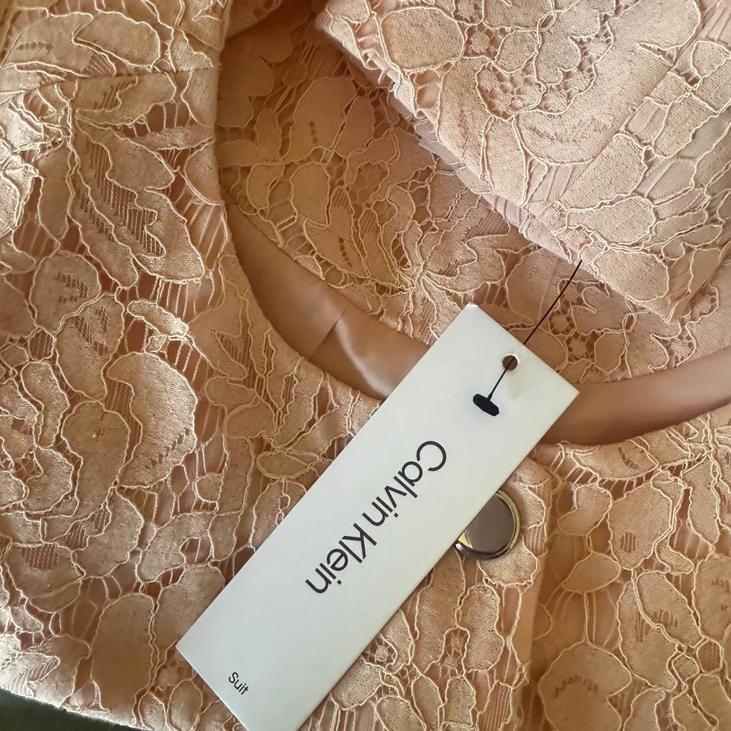NWT Calvin Klein Lace Blazer Jacket in Blush Pink Lightweight SZ-10 - Image 8