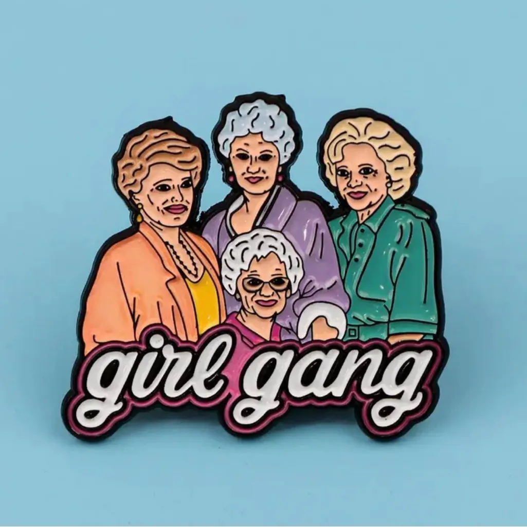 Golden Girls Girl Gang Enamel Pin Pink - Image 2