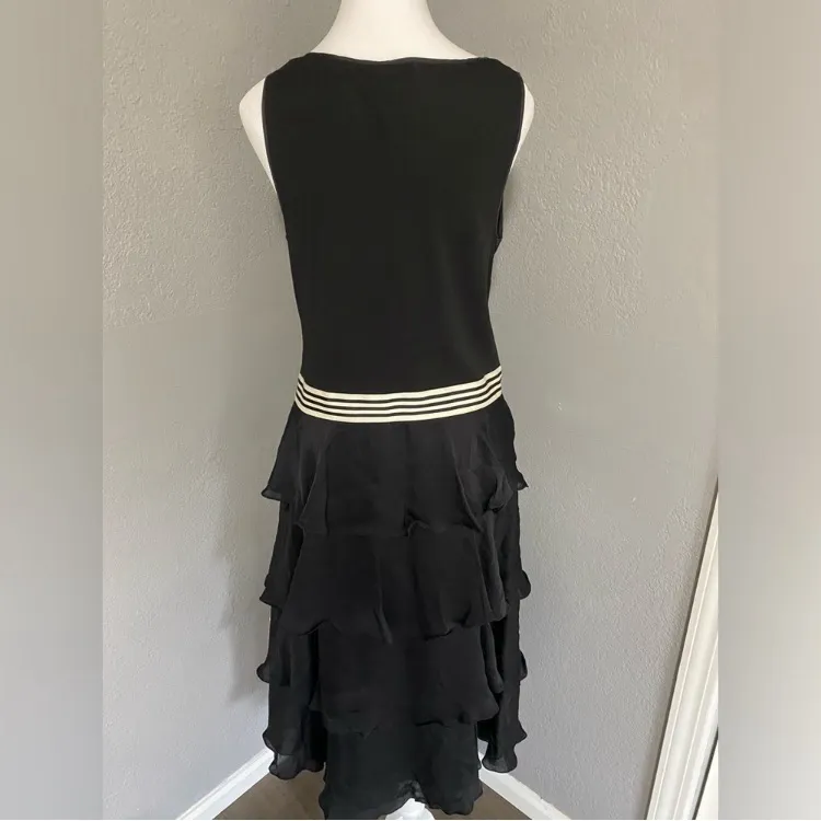 Ralph Lauren vintage Y2K preppy sleeveless tiered ruffle ribbon drop waist dress - Image 6