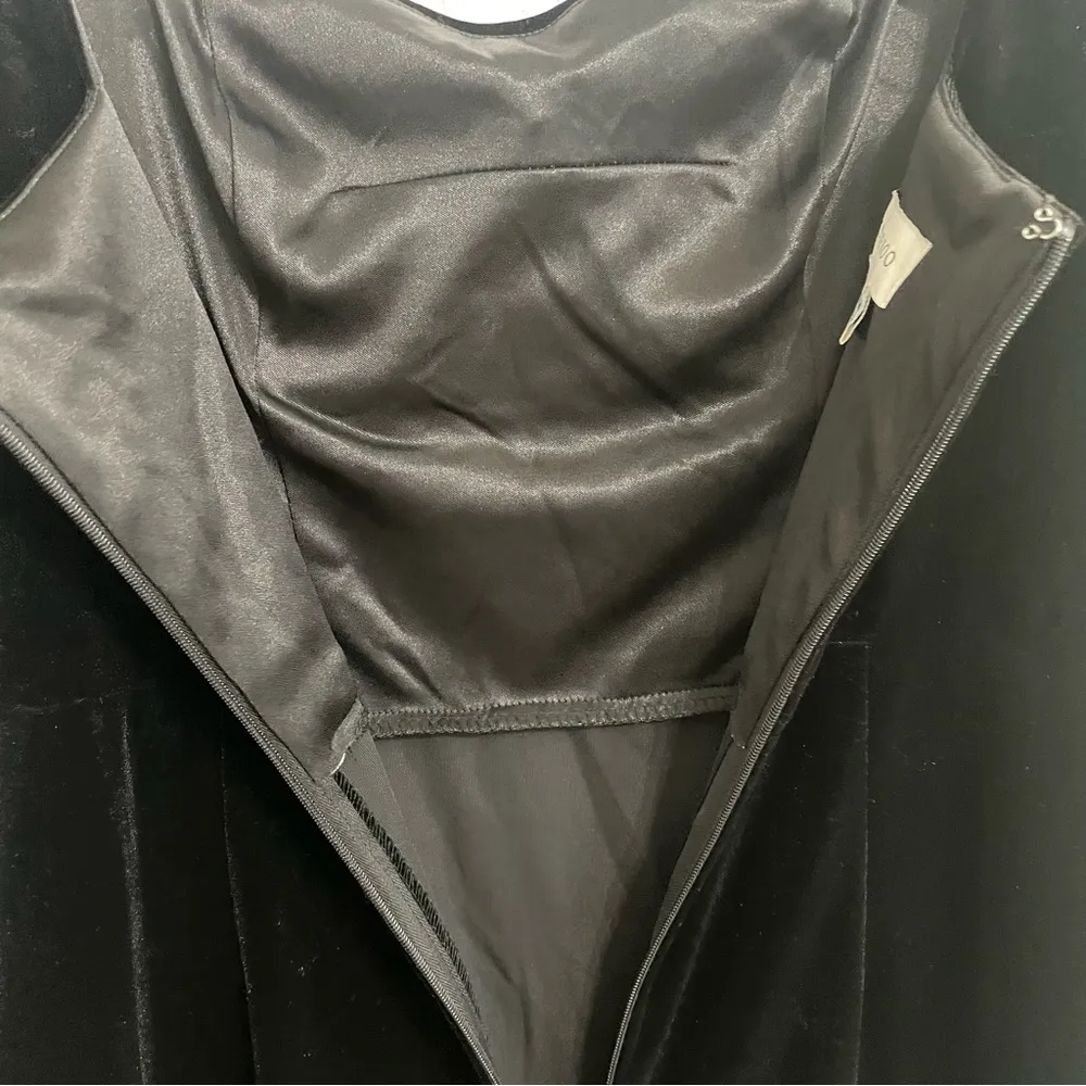 NWT BDHN Jenny Yoo Womens Dress Black Velvet Rachel Square Neck Size 8 - Image 10