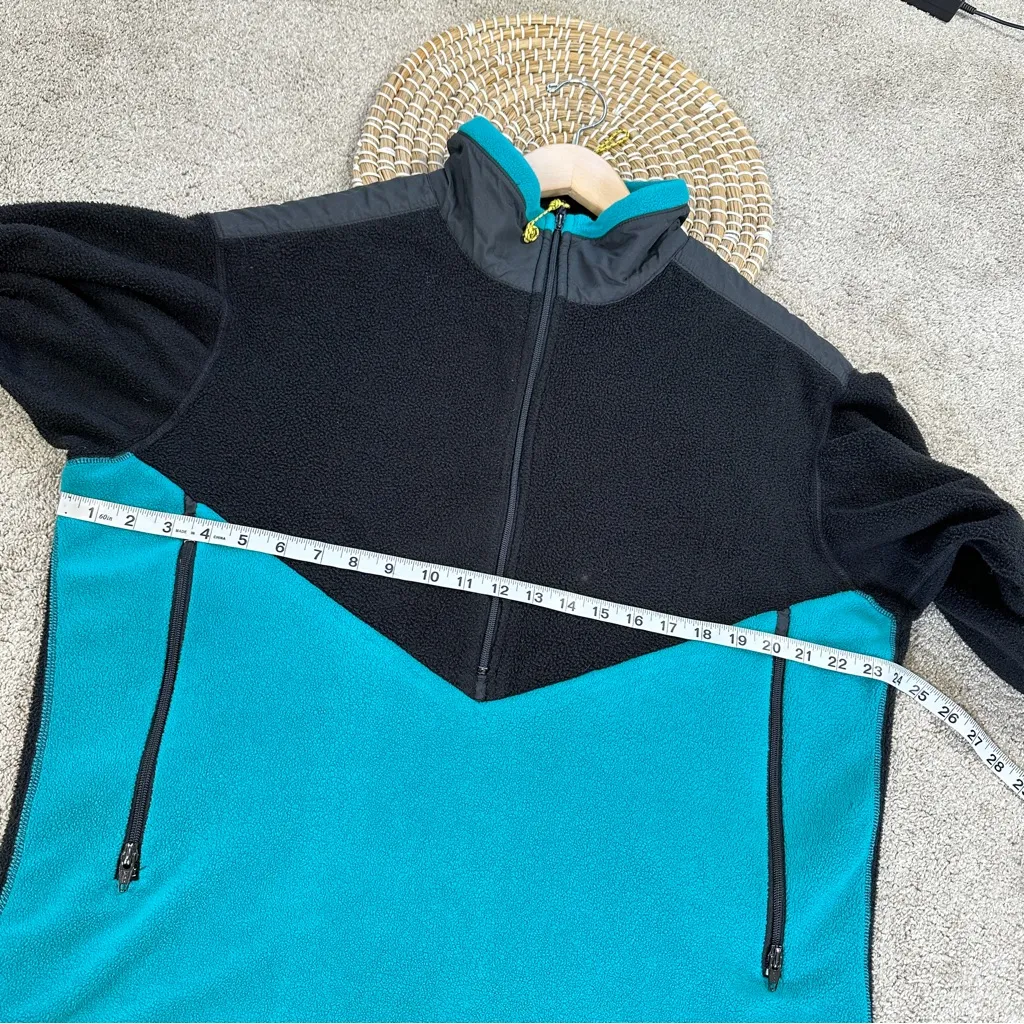 REI Women’s Vintage Made in USA Fleece Jacket 1/2 Zip Pullover Retro Size L Black Size L - Image 11