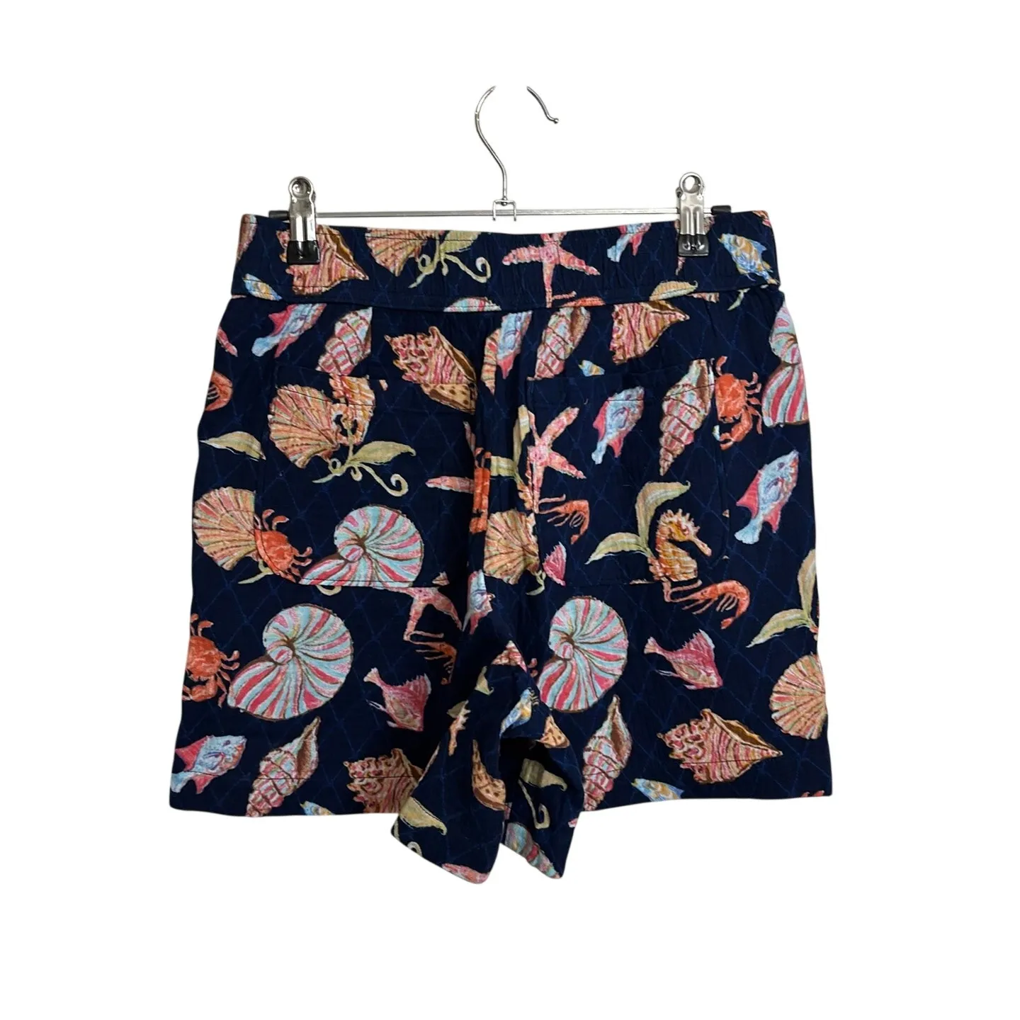Talbots Shorts Womens XS Navy Blue Sea Life Nautical Print Pull On Cotton NWT - Image 2