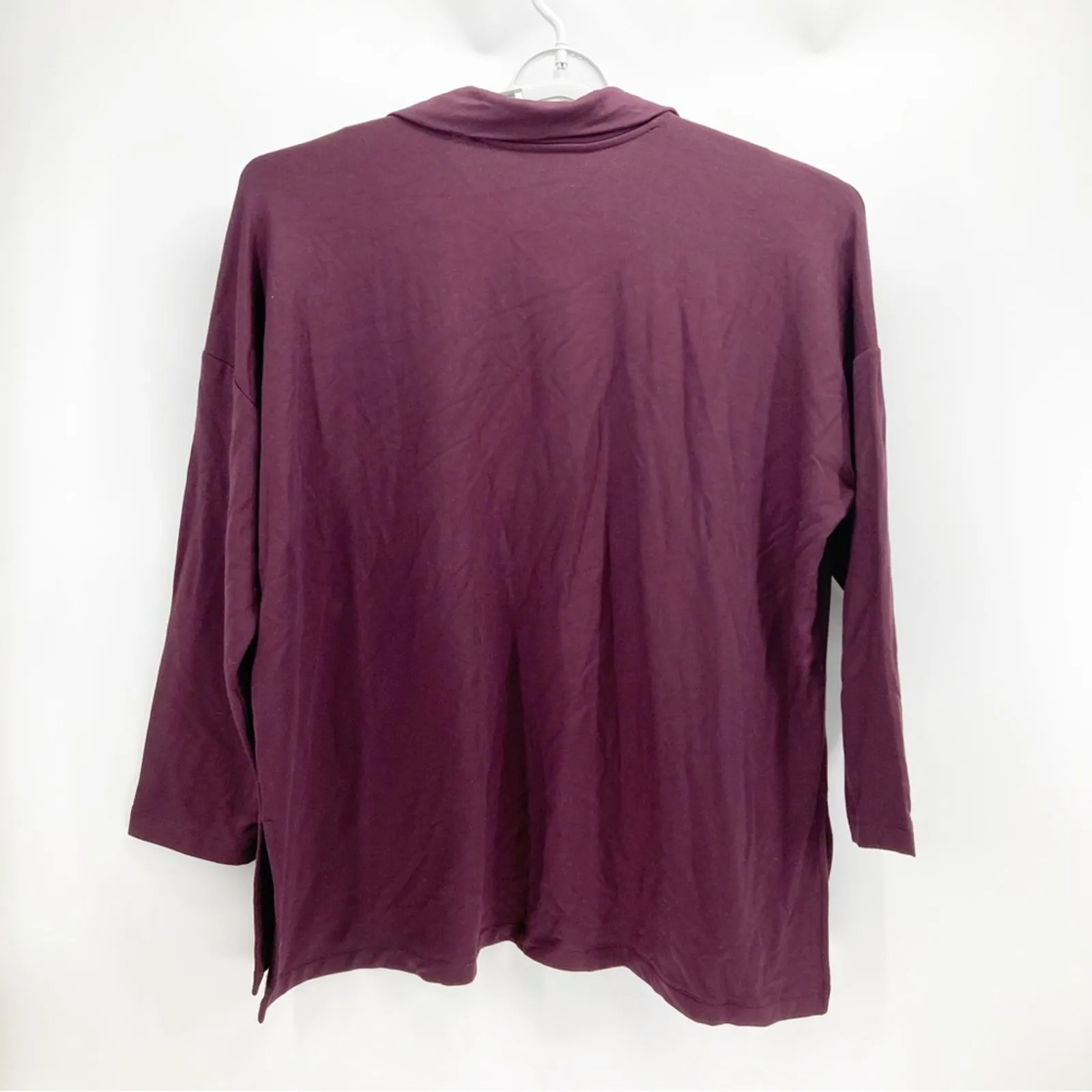 pure Jill tranquility fleece maroon polo hem comfy casual business shirt size XL - Image 2