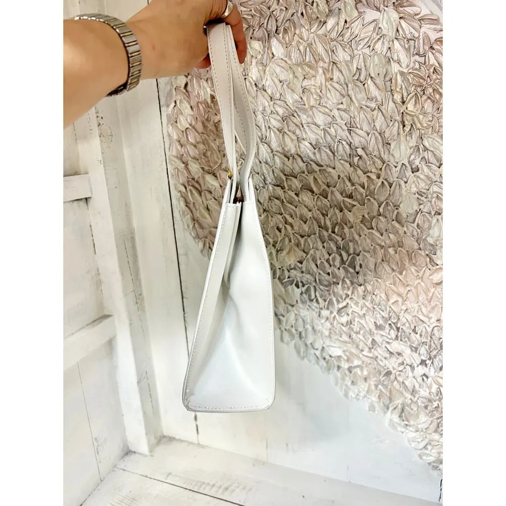 CELINE Gancini Leather Crossbody Shoulder Handbag White with Dust Bag - Image 9
