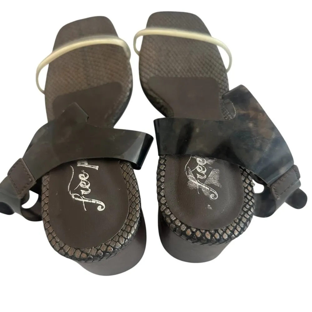 Free People High Heel Sandals Square Toe Jelly Ankle Straps Size 40 Women's 9.5 - Image 8