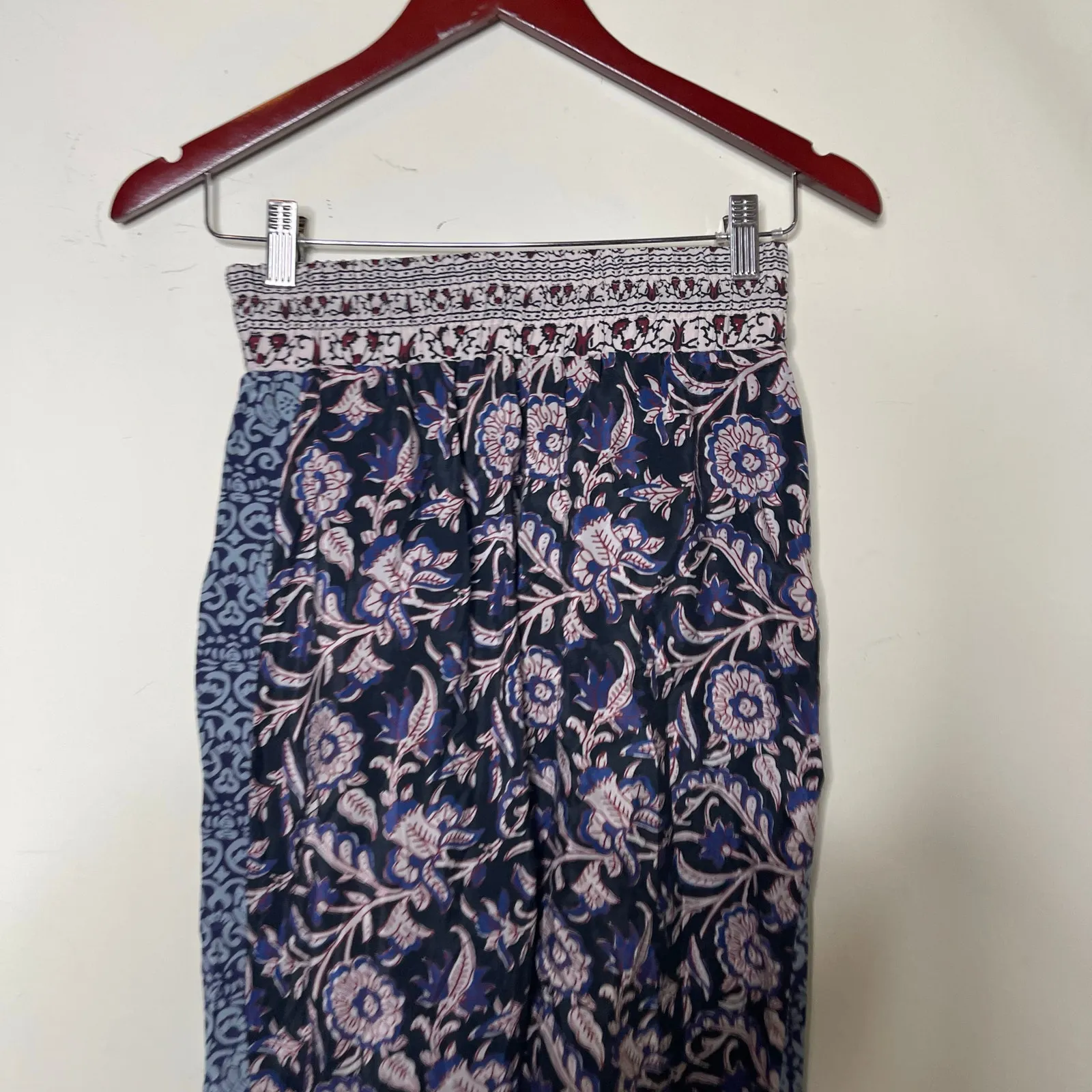 Sea New York multicolor floral elastic waist band crop pants sz 0 Blue - Image 6