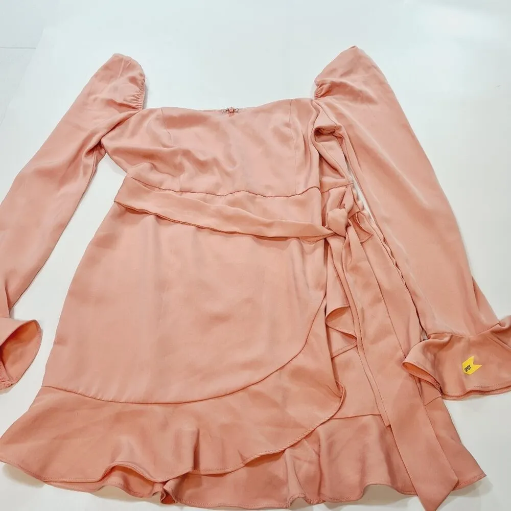 MORE TO COME Khloe Ruffle Sleeve Mini Dress in Blush Large Pink - Image 12