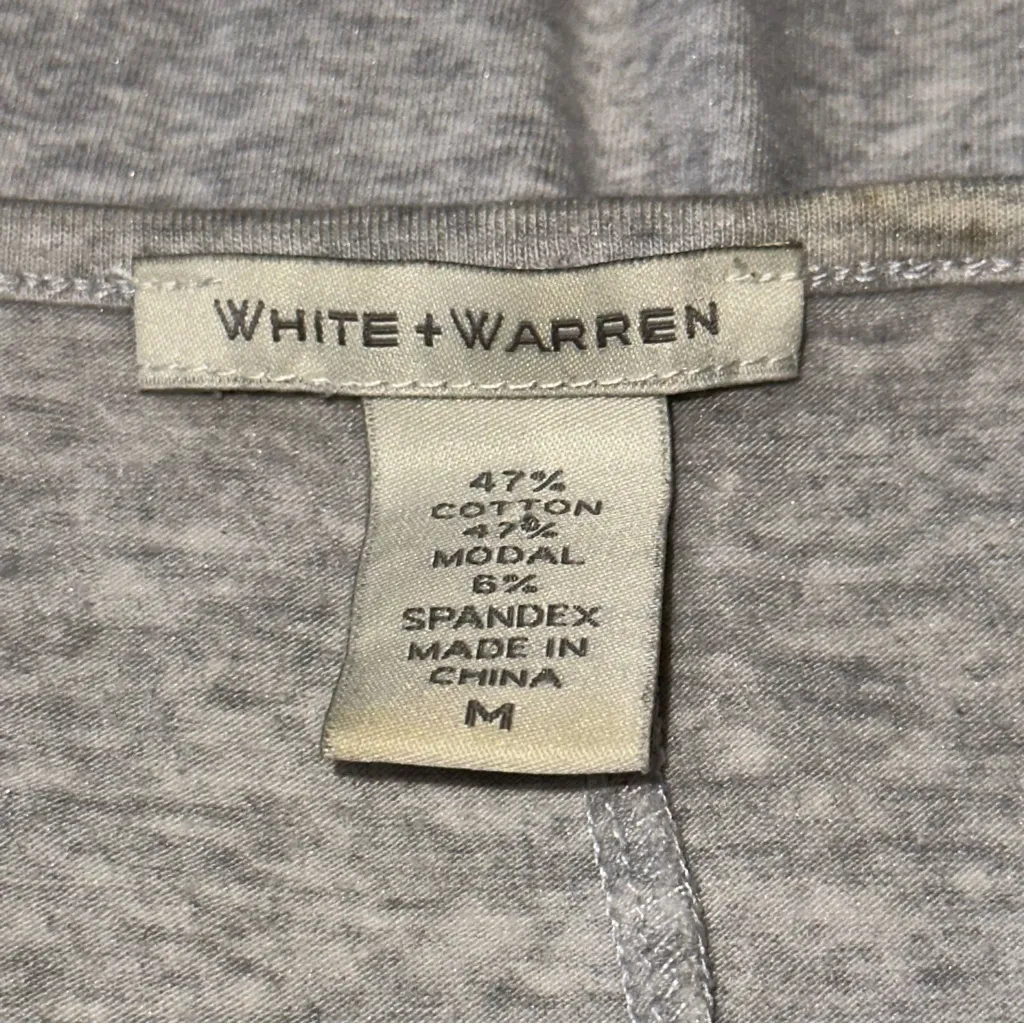 White + Warren Women’s Size M Heather Gray Cotton Modal Jersey T - Image 6