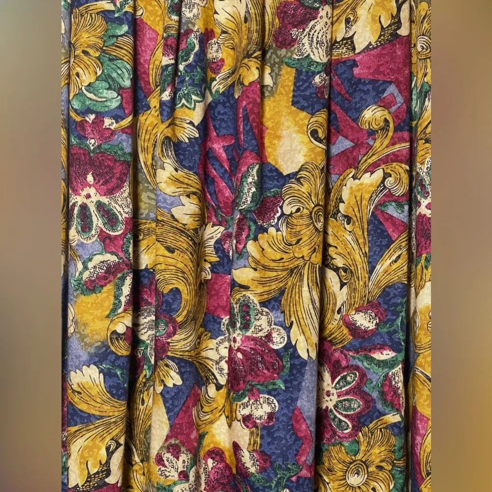 Worthington Petite Women's Vintage Paisley Pleated Front Midi Skirt Size 14P - Image 2