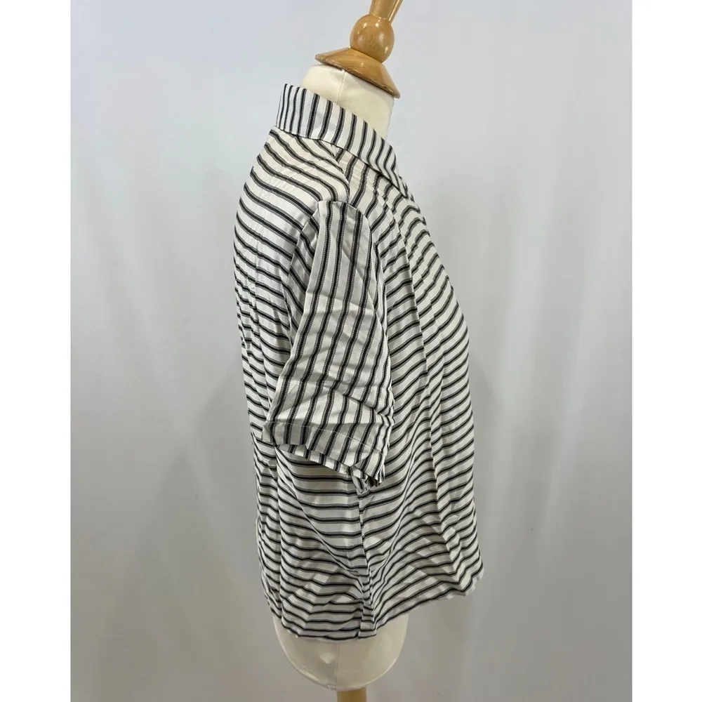 RVCA Sunday Collection Take It Easy Striped Button Up‎ Shirt Blouse - Image 8
