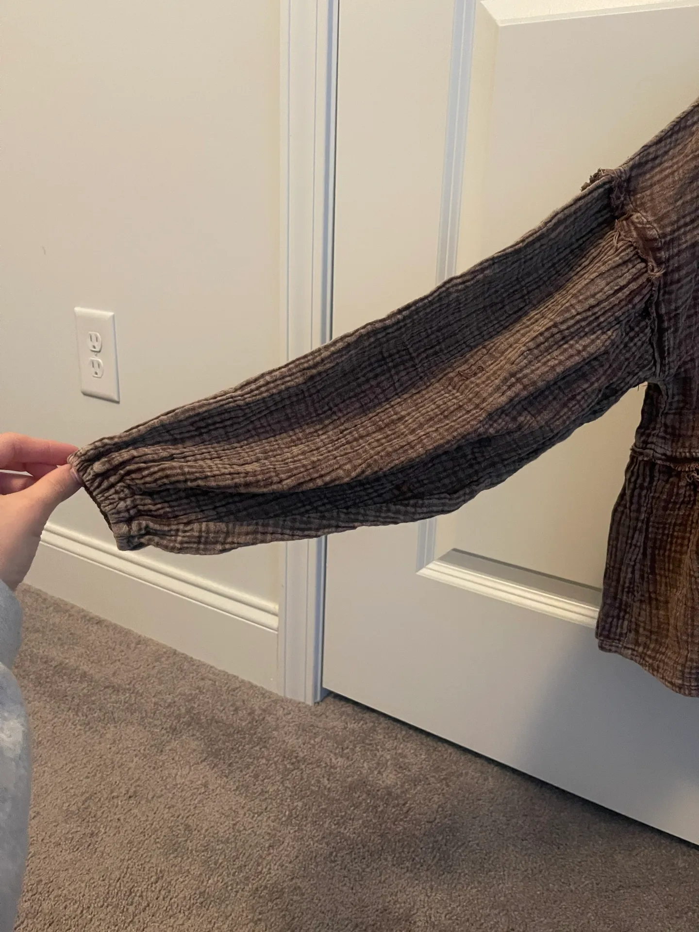 Linen Long Sleeve Top Purple - Image 3