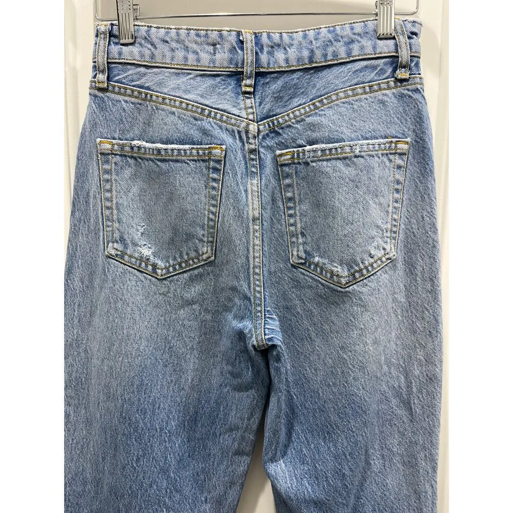 Free People We The Free Ranger Wide Leg Cropped Ripped Jeans, Sky Sz 26 - Image 7