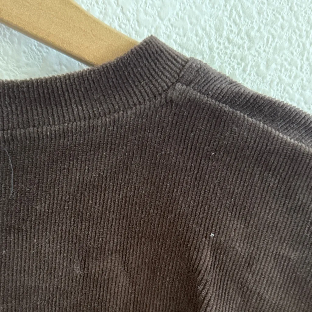 Zara Brown Ribbed Sweater Top Long Sleeve Pullover Neutral Small - Image 7