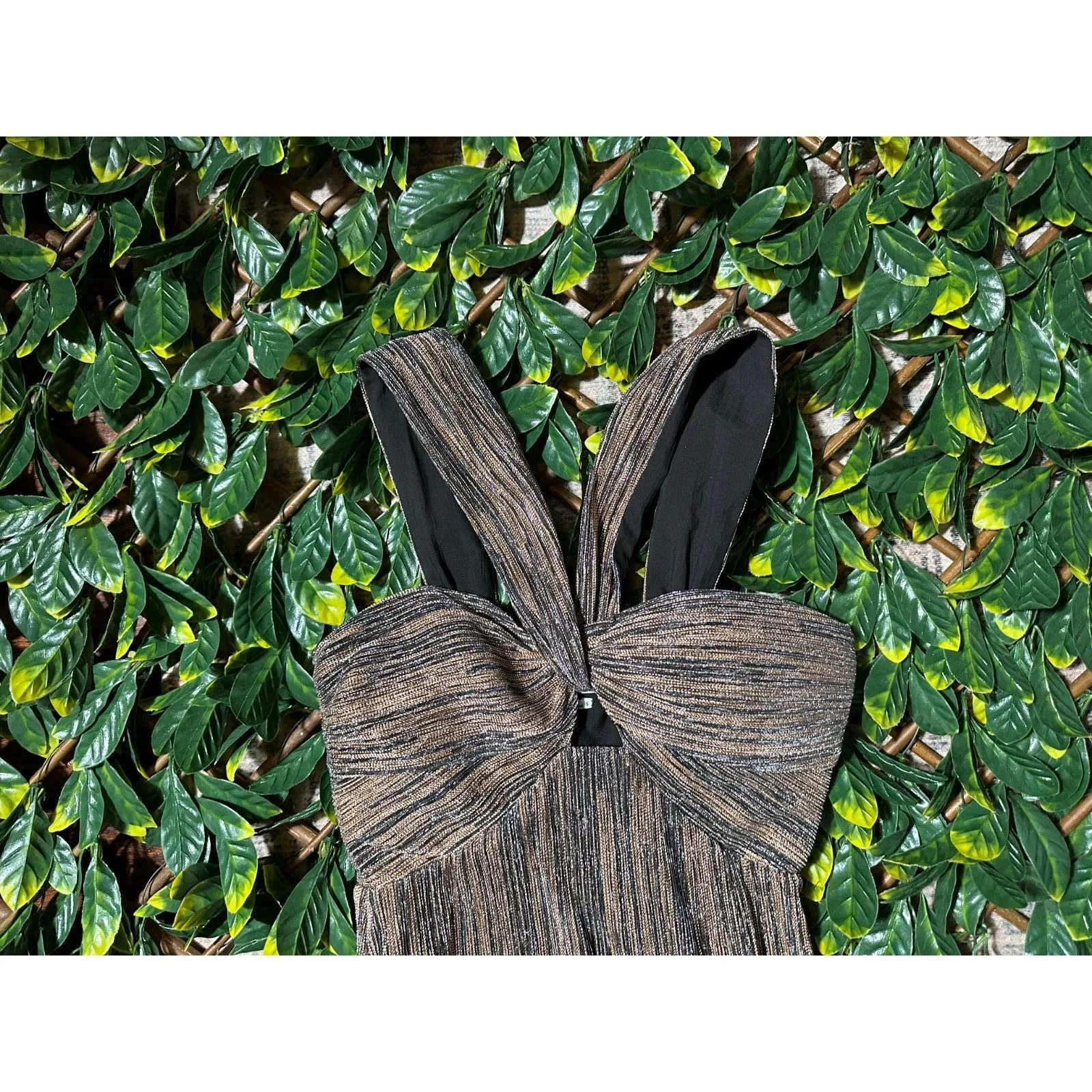 SAYLOR Noen Sparkly Silver Midi Dress Size Small - Image 6