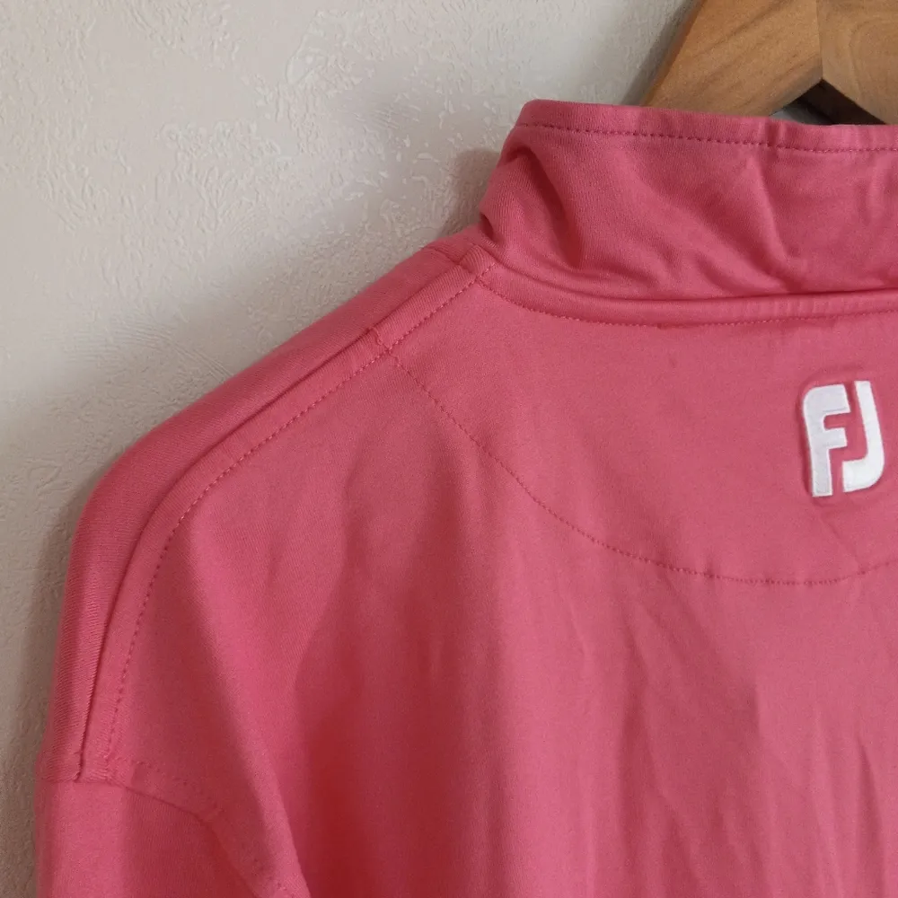 FootJoy L LSU University Club Quarter Zip Golf Pullover in Grapefruit Pink Size L - Image 4