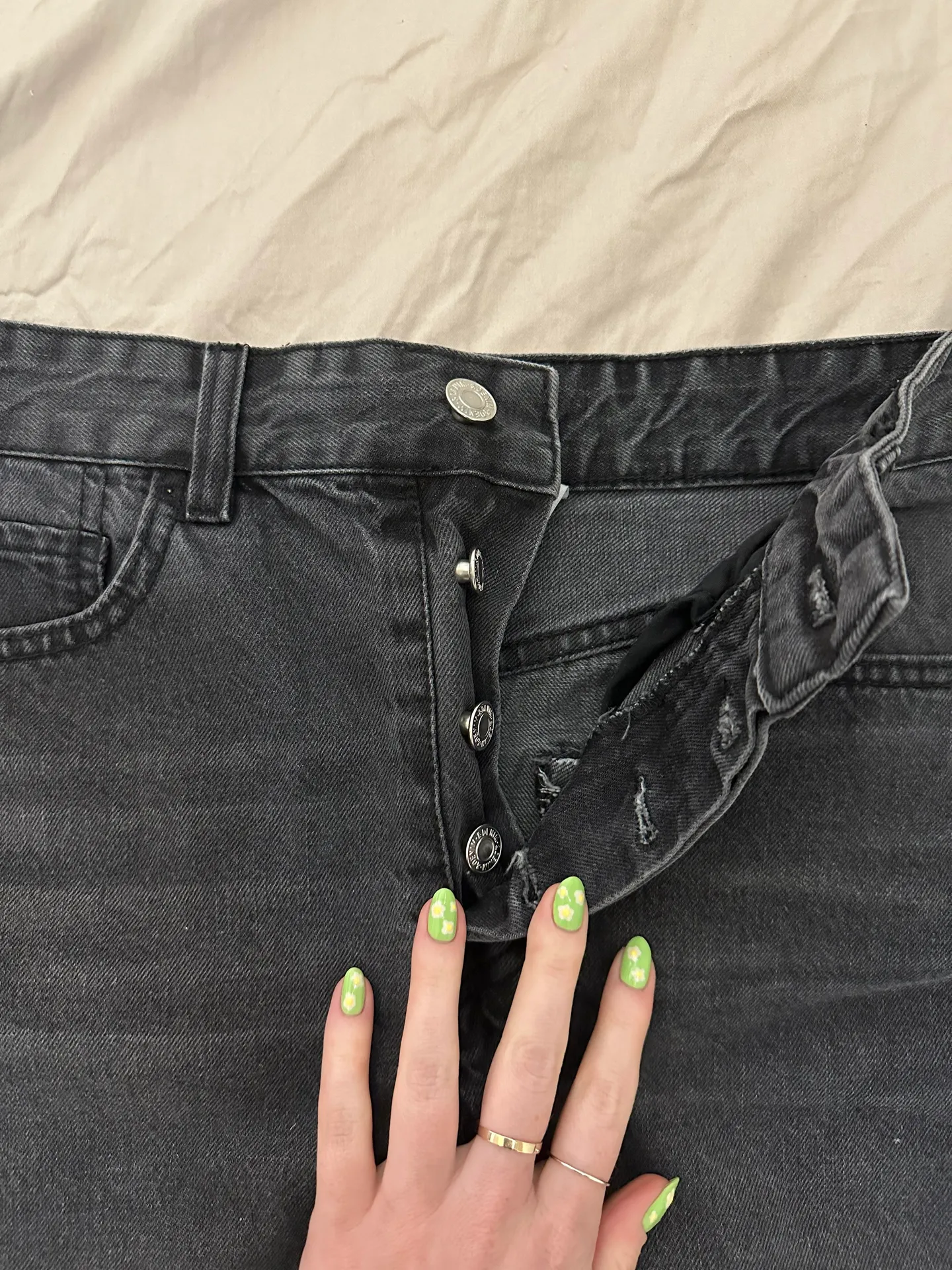 Black Denim Mini Skirt - Image 4