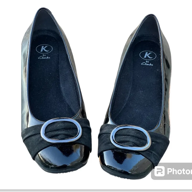 K by Clark's Black‎ Patent Leather Slip On Shoes UK 6, US 8. Work Dressy Black Size undefined - Image 2