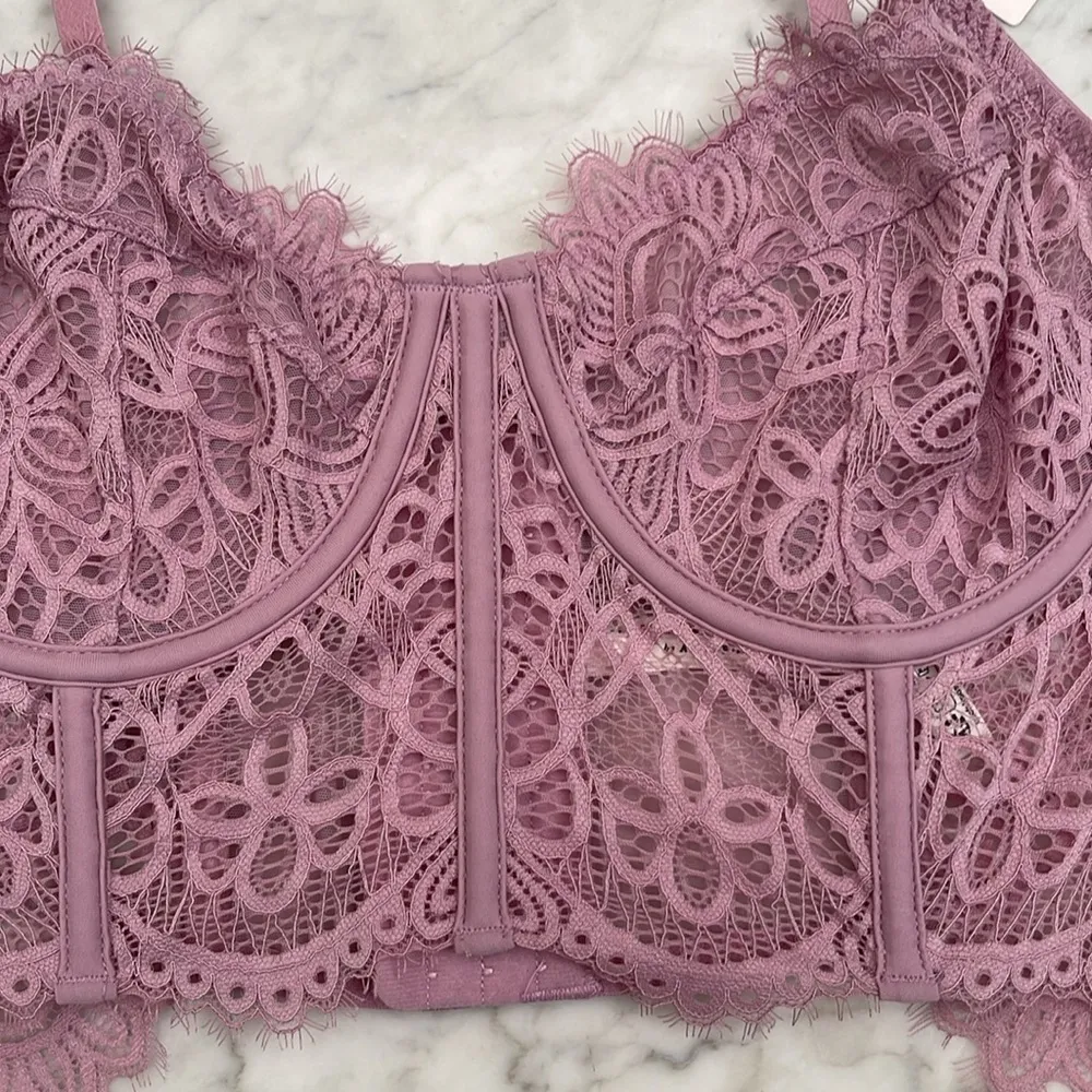 Anthropologie  pink lace bro size: XL - Image 2