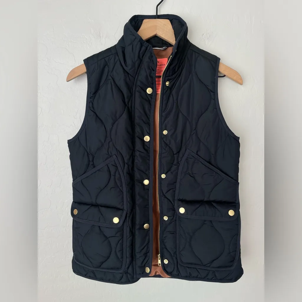 J.Crew quilted excursion puffer vest black XS NEW - Image 4