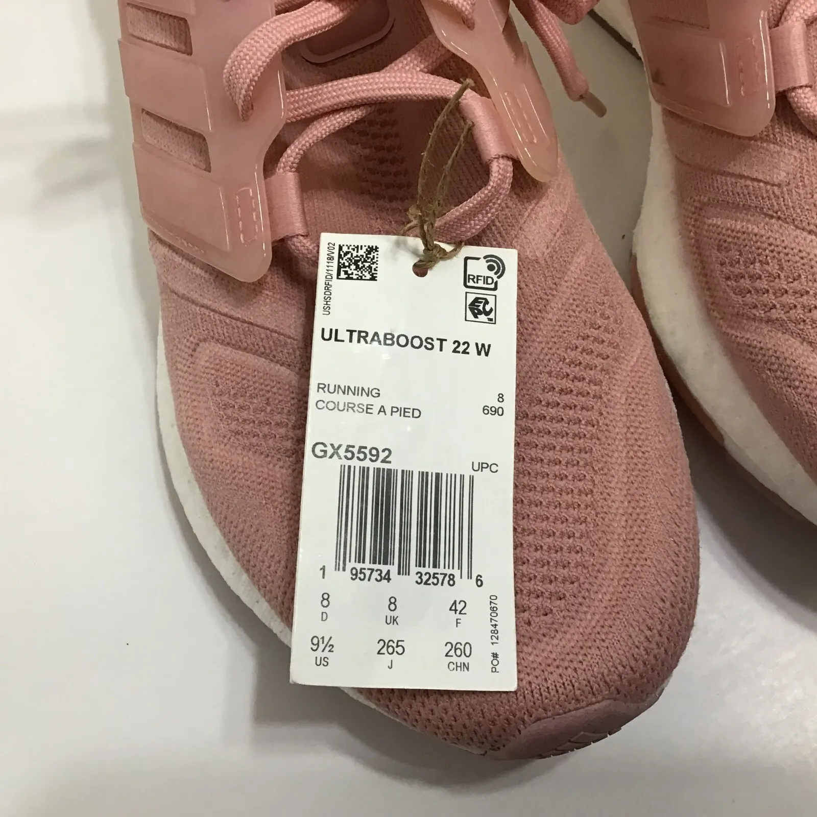 Adidas Ultraboost 22 W Running Shoes Rose‎ Pink GX5592 Women Size 9.5 - Image 8