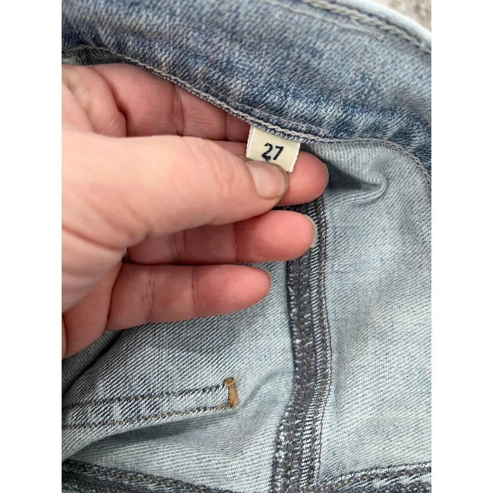 Citizens of Humanity Fleetwood High Rise Flare Light Wash Raw Hem Jeans Sz 27 - Image 12