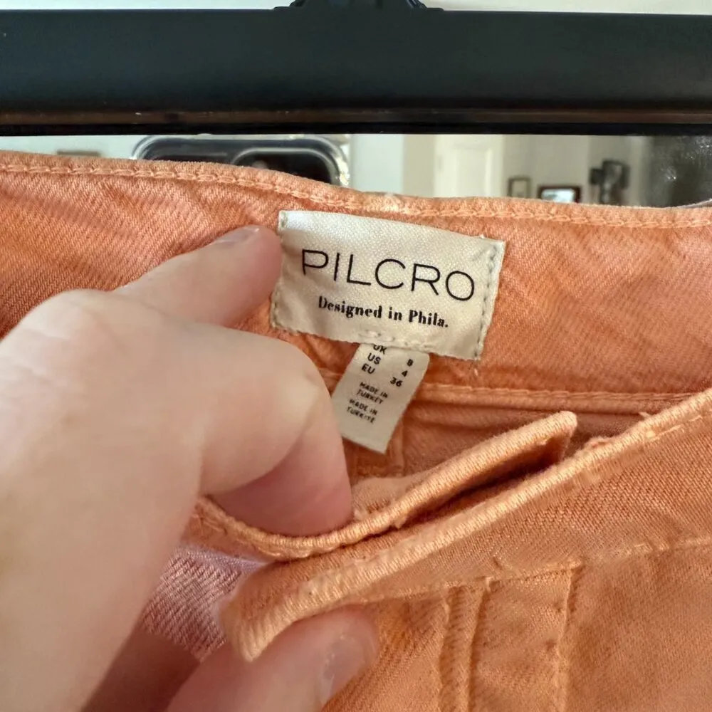 NEW Pilcro by Anthropologie Mini Skirt Size 4 Color Orange - Image 4
