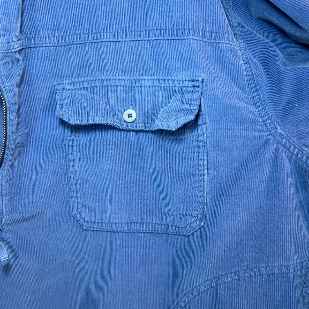 Offline By Aerie Corduroy Half Zip Shacket Shirt Sapphire Blue Pockets Womens XL - Image 7