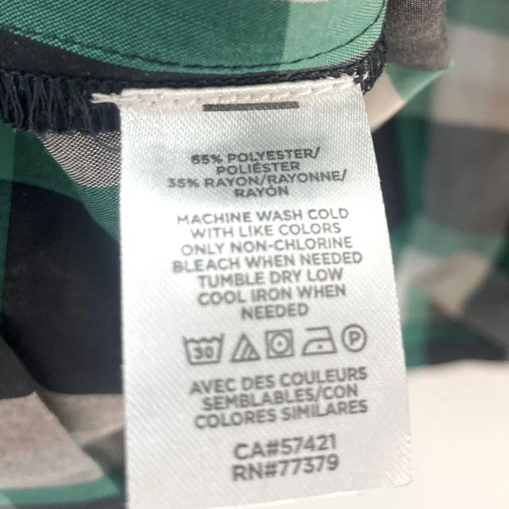 ANN TAYLOR Gingham Plaid Square Neck Peasant Top S Preppy Academia Cottagecore - Image 12