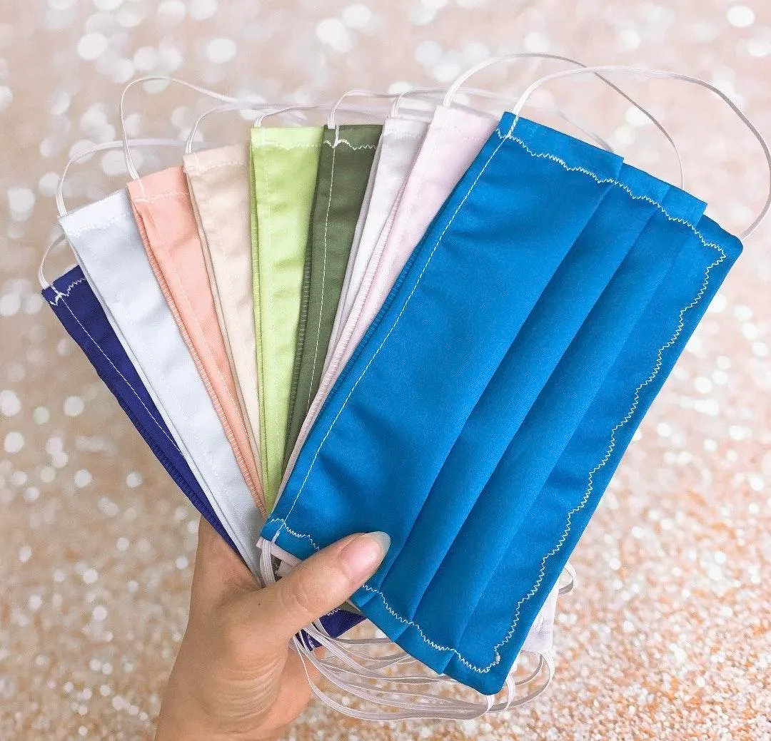 100% Supima Cotton Luxury Blue Face Mask - Image 5