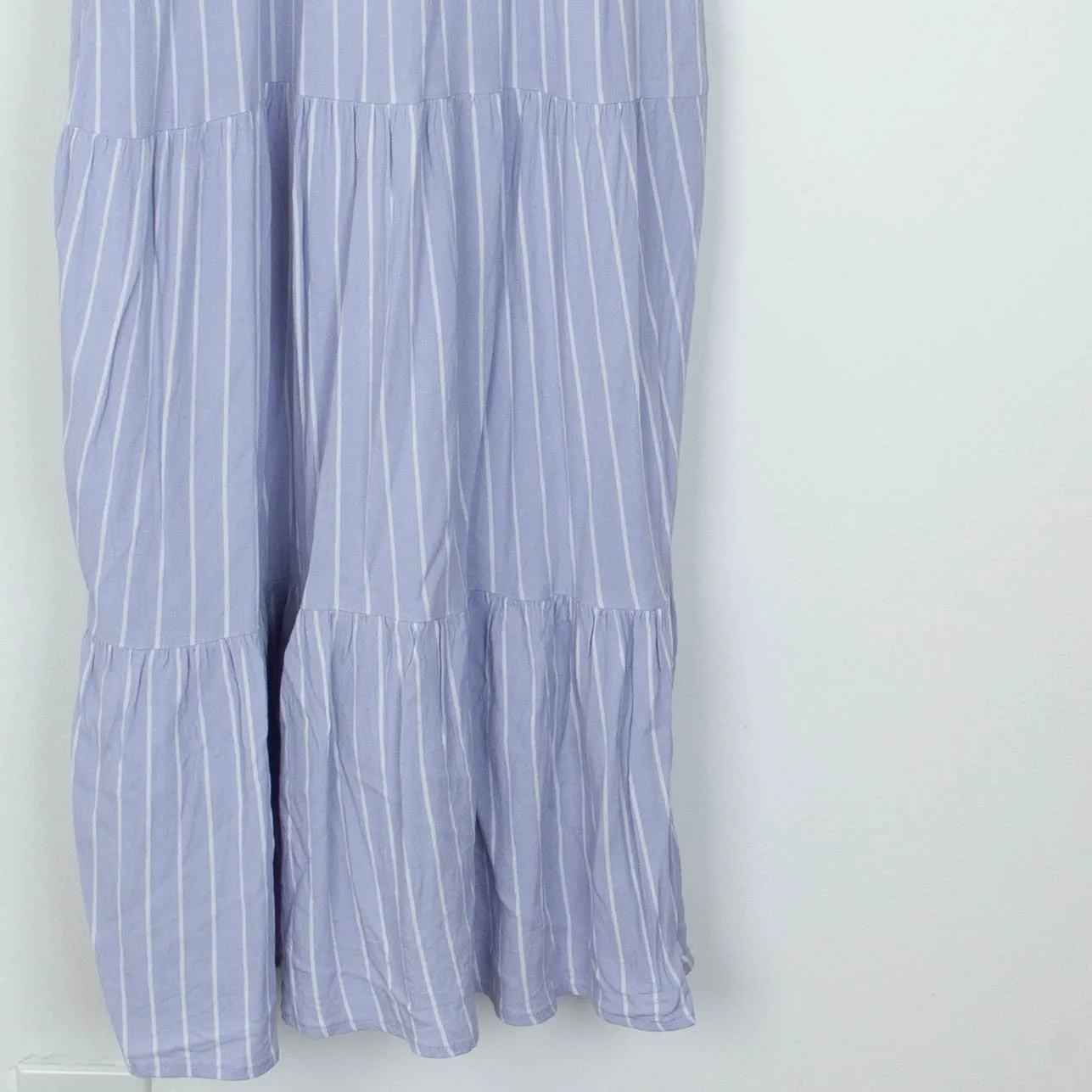 Old Navy Womens Ruffle Sleeve Striped Tiered Maxi Dress Size S Blue Coastal Boho - Image 9