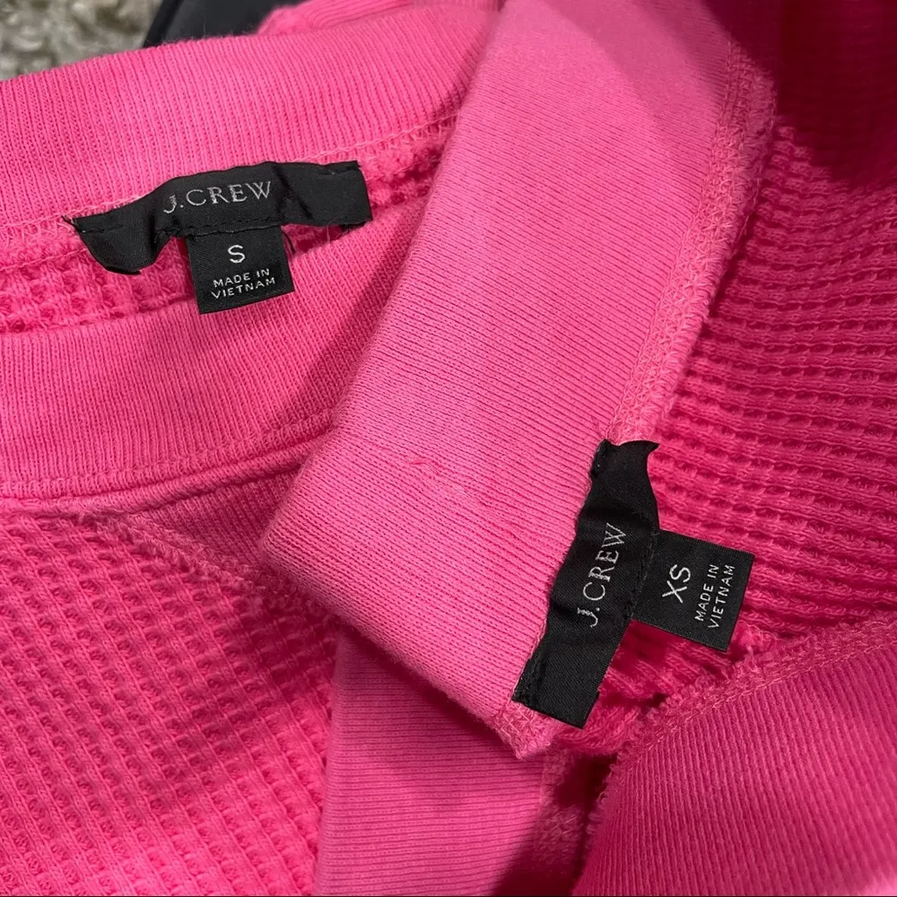 J. Crew Womens Waffle Knit Set Pink Pullover Jogger Pants Sz Small - Image 9