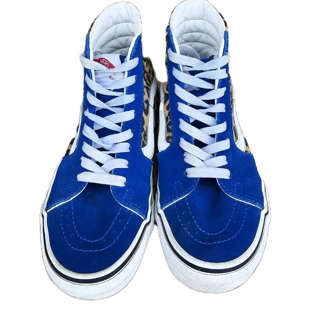 VANS SK8 Hi Blue Lepoard Animal Print Sneakers Shoes Mens Size 6 Womens Size 7.5 - Image 9