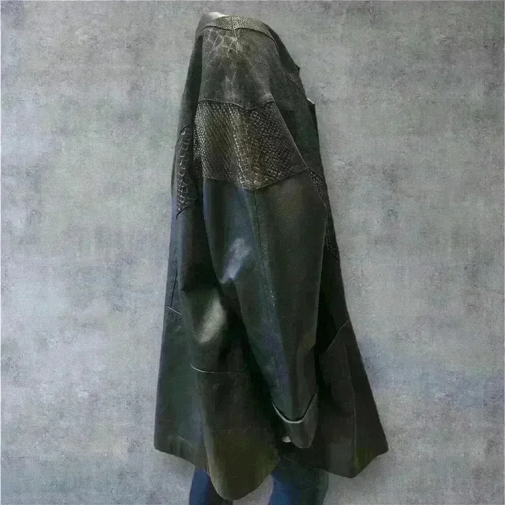 Vintage Venezia women’s size 1X leather long sleeve jacket Black - Image 5