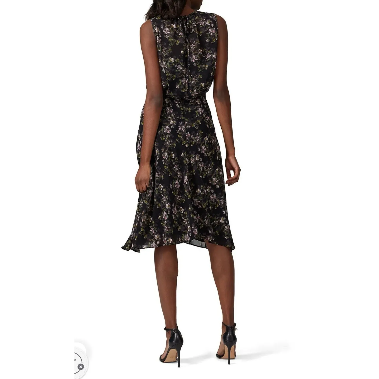 Rachel Roy Collection Black Combo Floral Midi Dress Women Small Dark Romance - Image 13