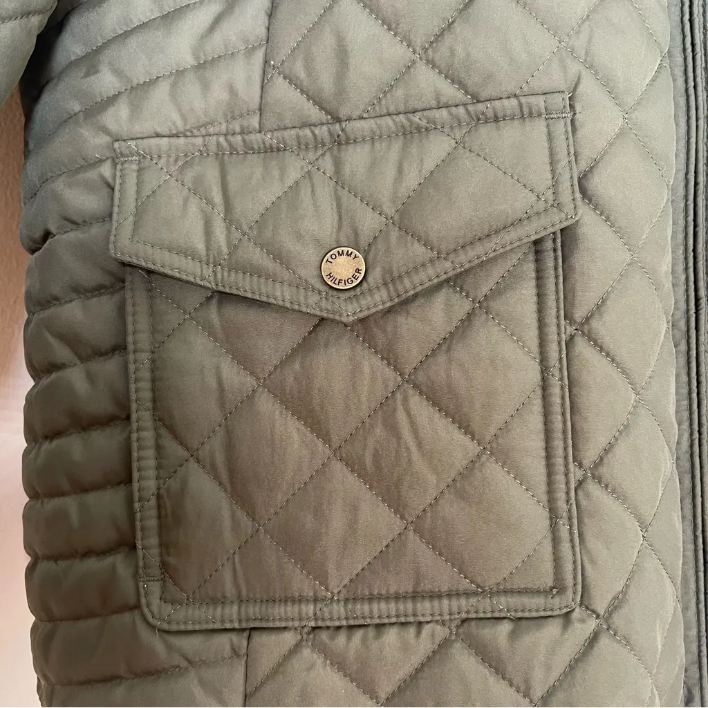 Tommy Hilfiger | Olive Green Stand Collar Puffer Jacket | XL - Image 6