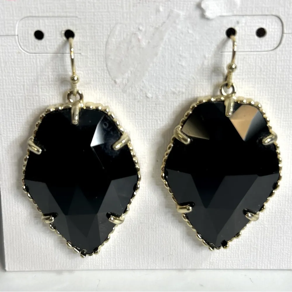 Kendra Scott Corley Black and Gold Earrings - Image 3