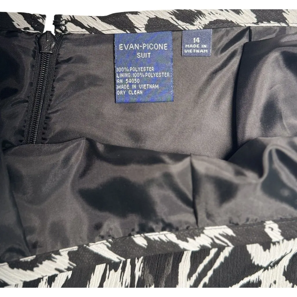 EVAN PICONE Sz 14 Womens Black White Floral Long Maxi A - Image 8