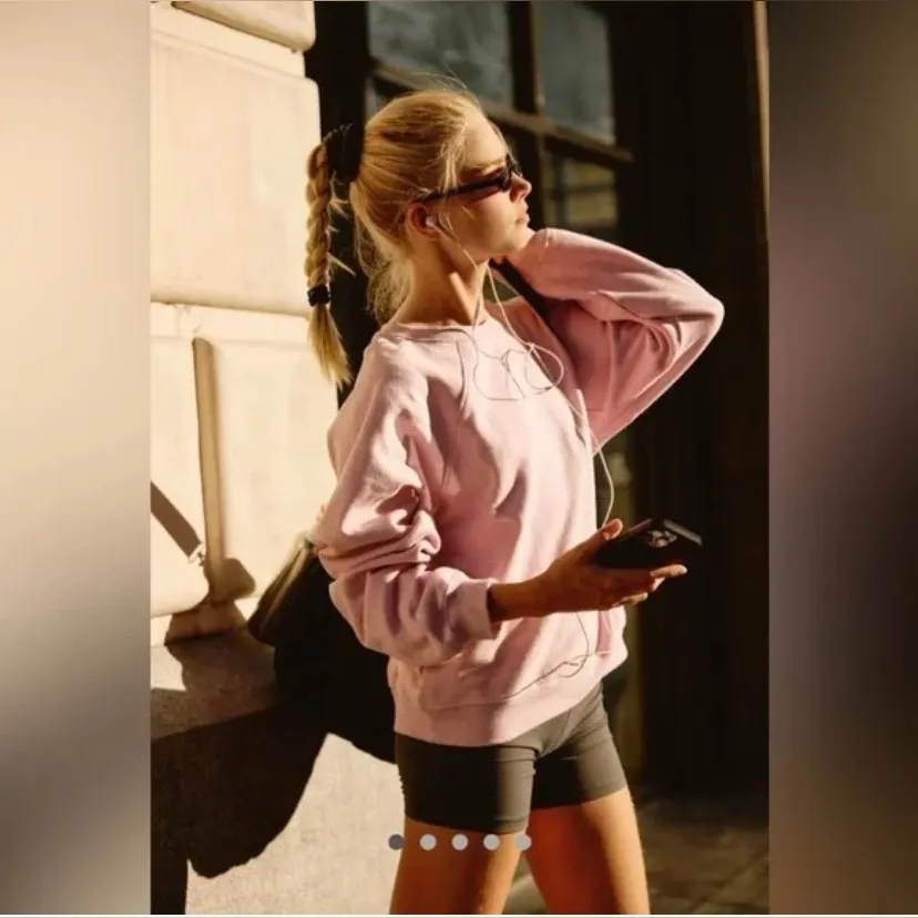 Free People Movement For The Win Candy Pink Pullover Size L - Image 4