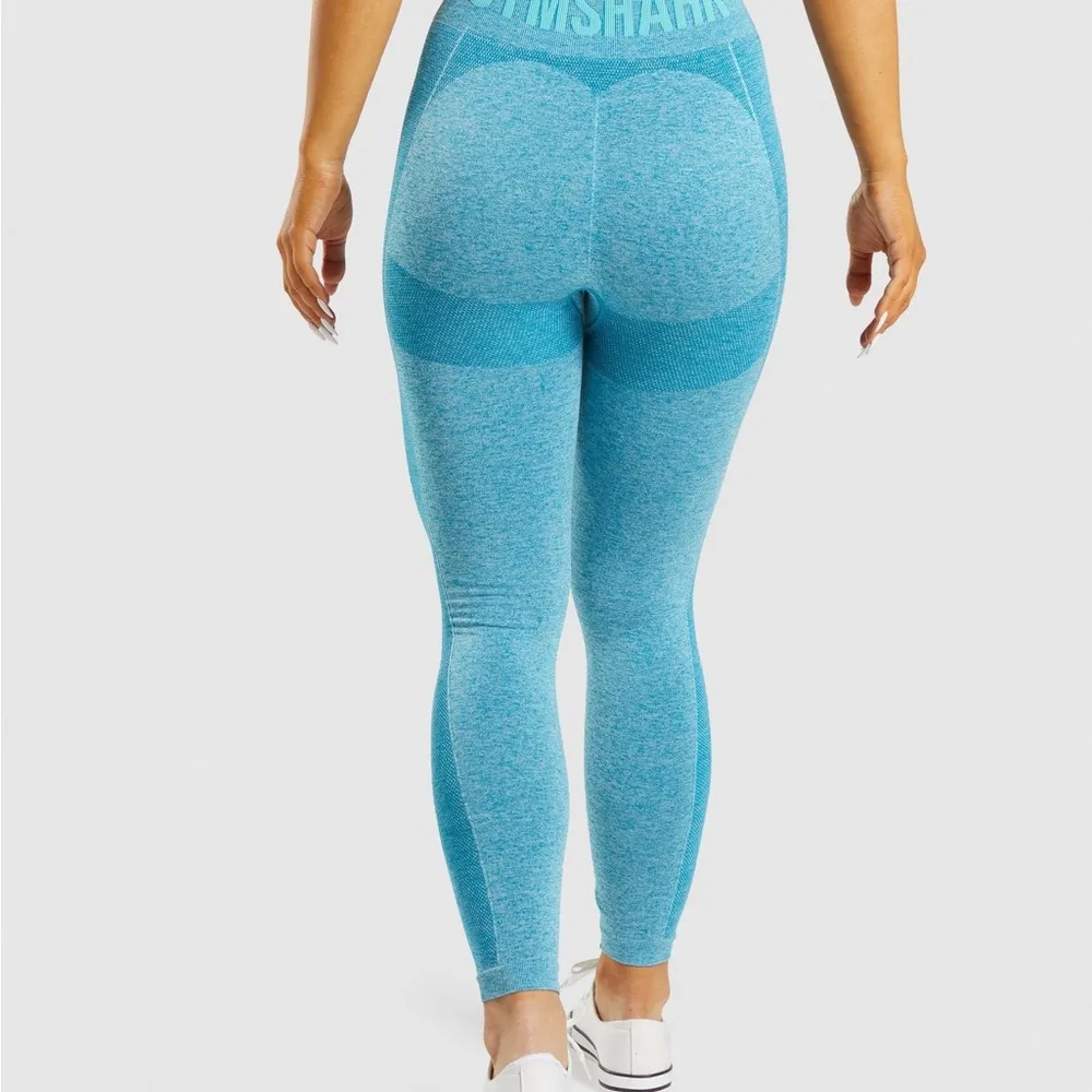 Gymshark Flex High Waisted Leggings in Atlas Blue Marl size small - Image 7