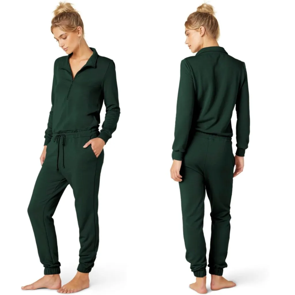 Beyond‎ Yoga | Ski Weekend Jumpsuit Sweatsuit in Midnight Green Large - Image 2