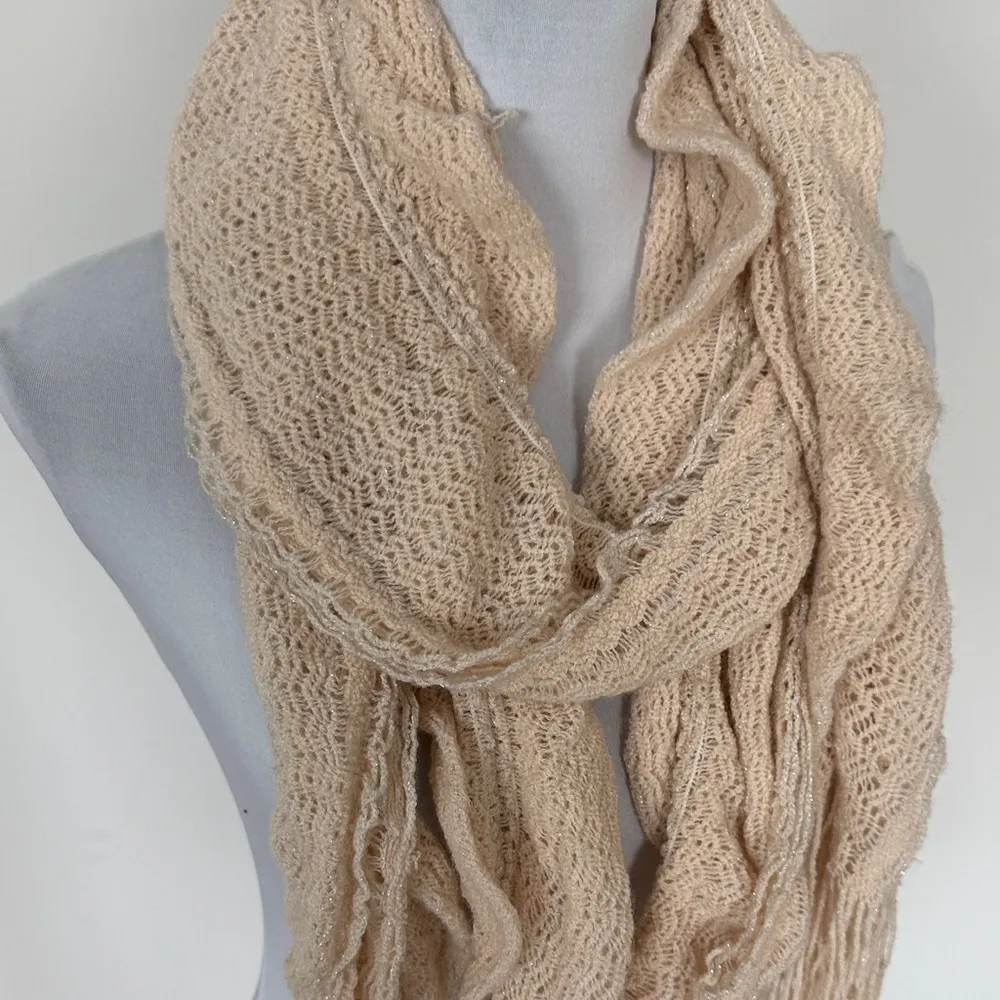 Beige Knit Scarf - Image 2