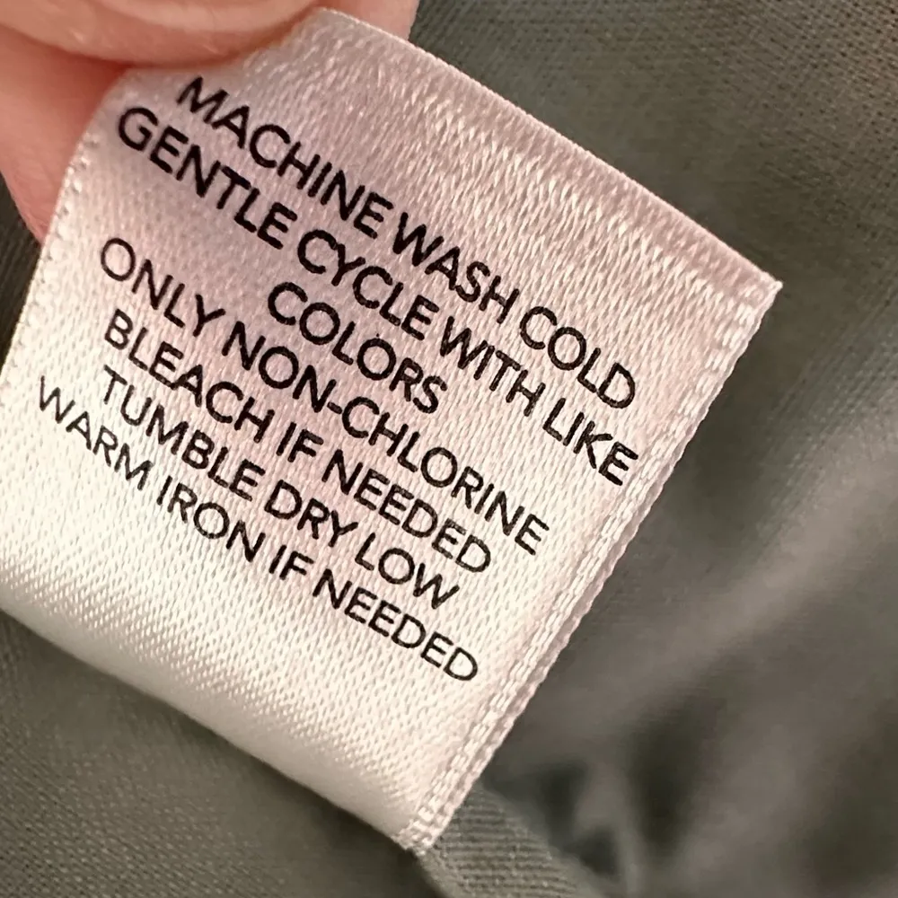 New Christopher & Banks Jacket Sage Green Quilted Snap Barn Coat Pockets Cotton - Image 10