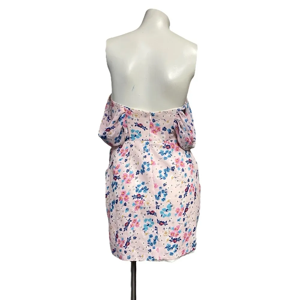 Adierlina off shoulder Pink Blue Coquette corset Small Mini Micro party dress Size 2 - Image 8